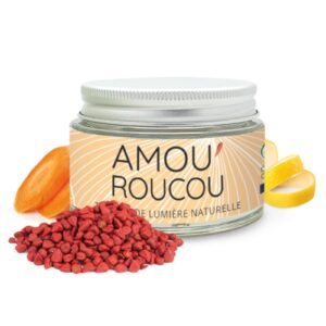 Veido kremas švytinčiai odai su beta karotenais ir hialurono rūgštimi, AMOU’ROUCOU BIO (50 ml)