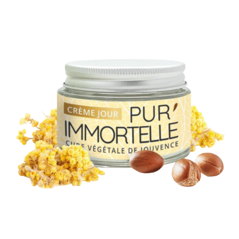 Dieninis veido kremas su šlamučiu ir hialurono rūgštimi, PUR’IMMORTELLE DAY BIO (50 ml)