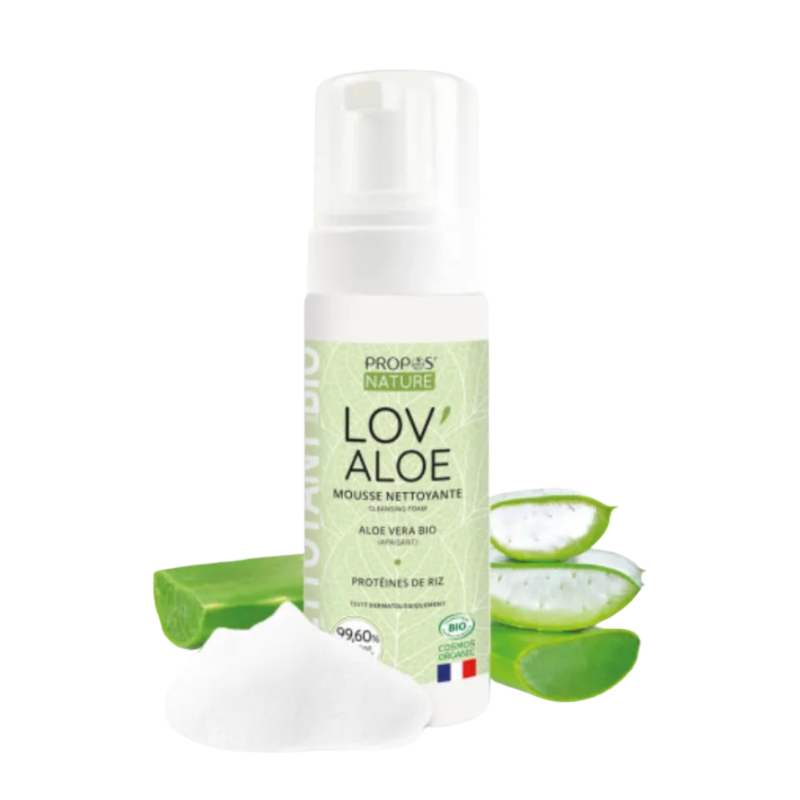 Švelnios prausimosi putos su alaviju, LOV’ALOE BIO (150 ml)