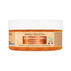 Kūno šveitiklis odos švytėjimui su roucou ir beta karotenais, AMOU’ROUCOU BIO (200 g)